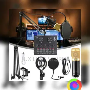 Audio Condenser Recording Mic With V8 Sound Card And Stand