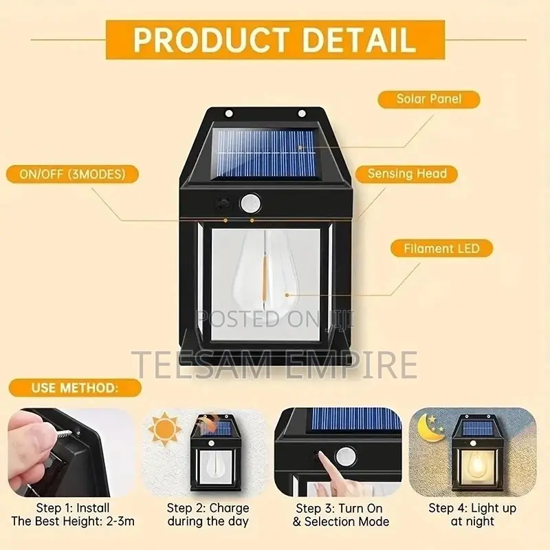 Outdoor Solar Tungsten Intelligent Motion Sensor Lamp