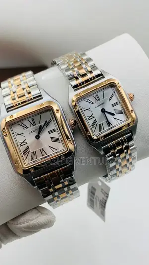 Cartier Rose Gold/Silver Chain Watch for Couple's