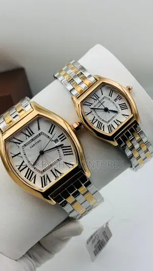 Cartier Rose Gold/Silver Chain Watch for Couple's