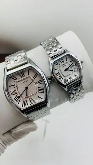 Cartier Silver Chain Watch for Couple's