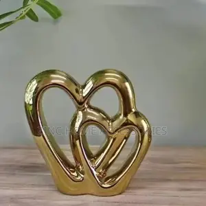 Dual Heart Ornament Gold