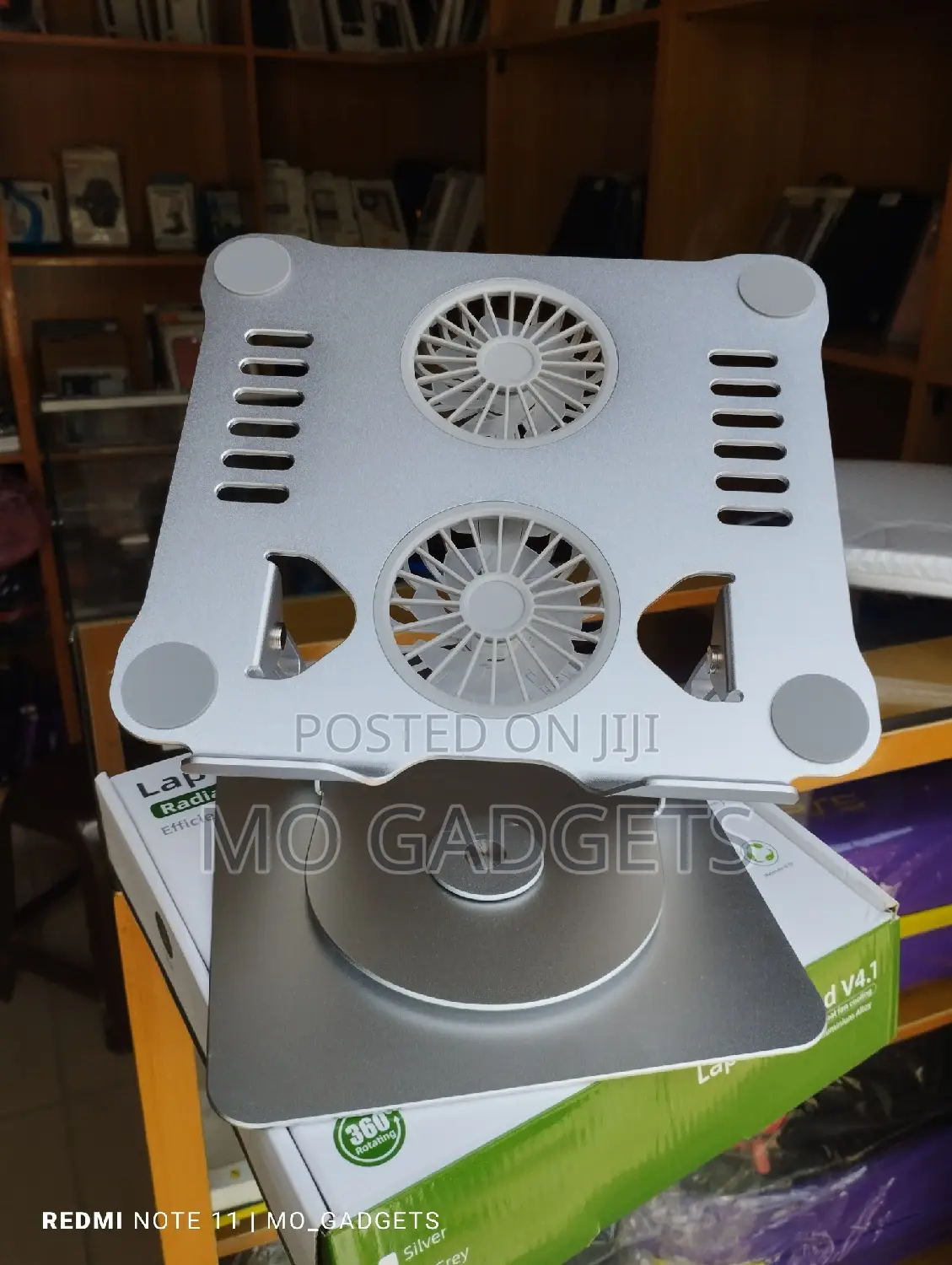 Adjustable 360°Laptop Stand With Coolingfan and Led Lights