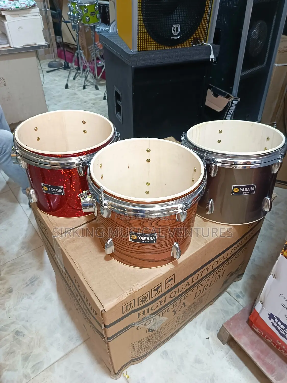 Complete Yamaha 5pcs Drum With Thick Cymbals And Hi-hat