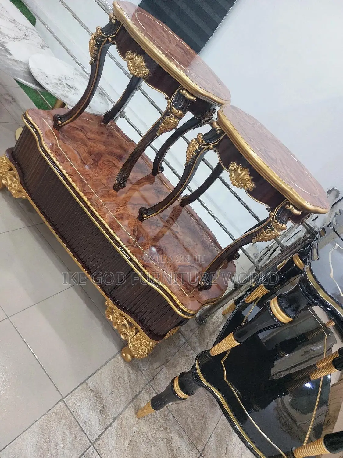 Set of Turkish Royal Center Table and 2side Stool