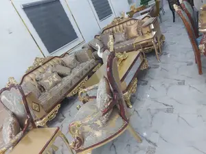 Complete Set of High Classic Turkish Royal Fabric Sofa Chair