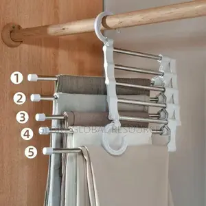 5 Layers Retractable Magic Stainless Steel Hanger Organizer
