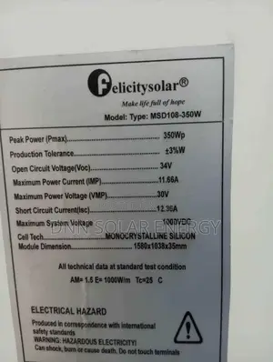 350w Felicity Solar Panel Mono