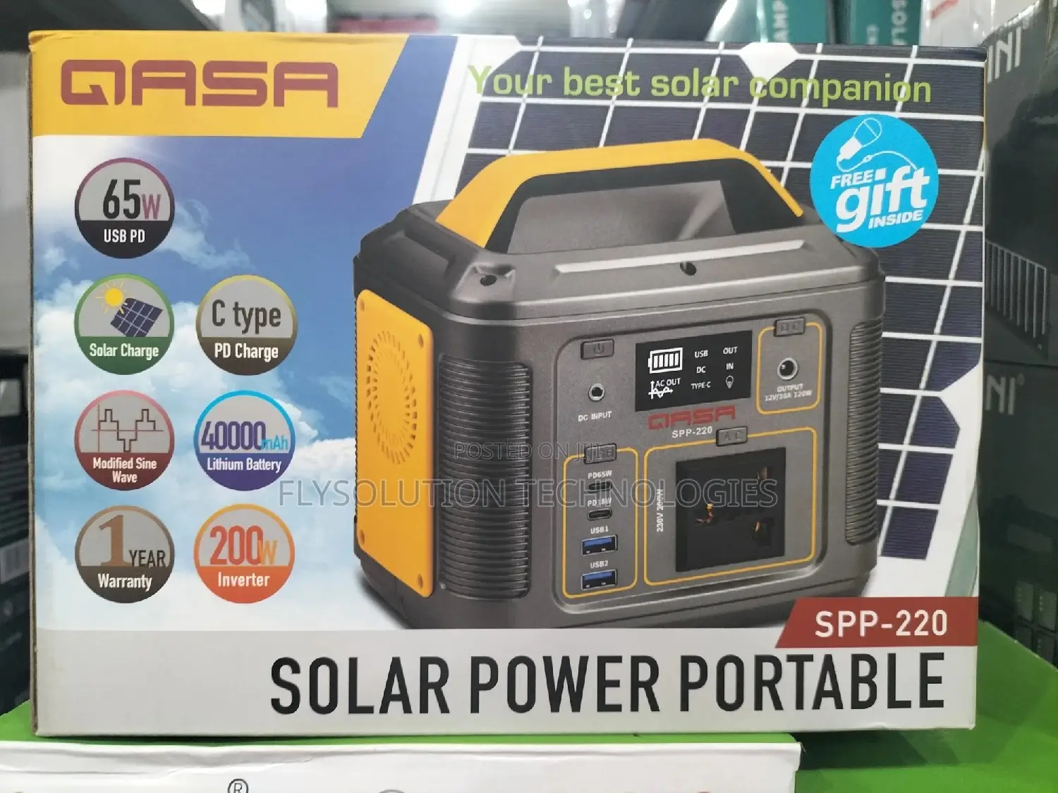 200W Qasa Solar Power Station Generation (Free Solar Panel)