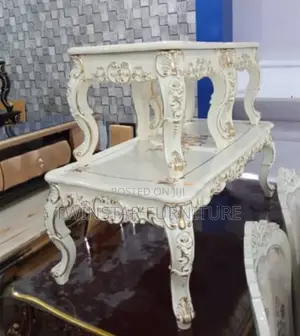Modern Royal Wooden Top Centre Table With 2 Side Stools