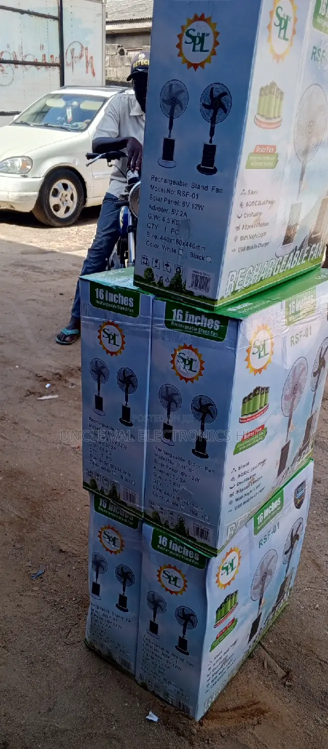 SPL 16" Rechargeable Standing Fan With Solar Panel