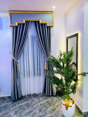 Quality Turkish Curtains With Board Design (₦4600 Per Yard)