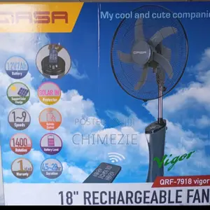 Qasa Quality 18inches Rechargeable Fan