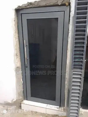 Grey Aluminium Bar Entrance Swing Door