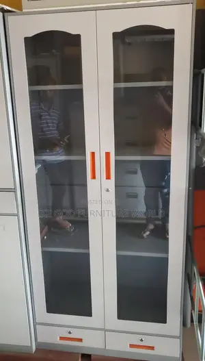 2doors Metal Book Shelf With Key Lock