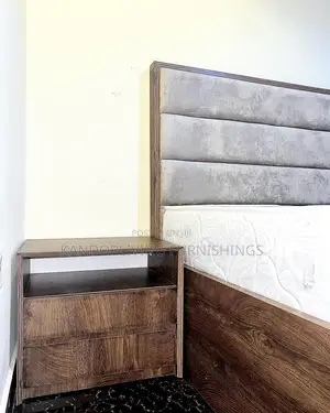 3.5 by 6 Part Padded/Wooden Bed Frame With 1 Bedside