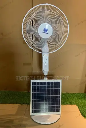 16" Solar Rechargeable Fan With 20w Solar Panel