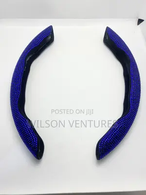 Blue Color Glitters Car Steering Wheel Grip