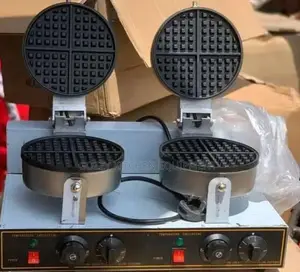 Black Double Waffle Baker
