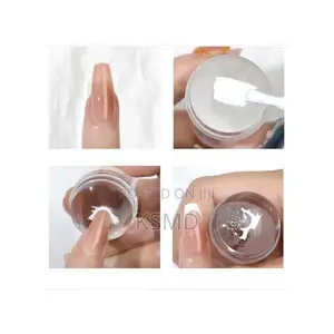 2 PCS- Transparent Nail Stamper, Silicone Stamp for Nail Art
