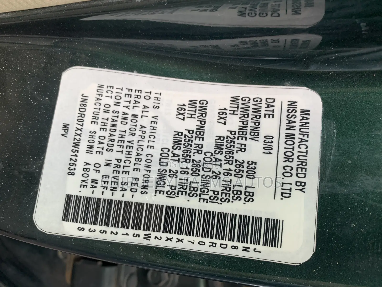 Nissan Pathfinder Automatic 2001 Green