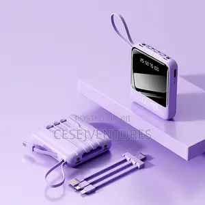 Portable Power Bank With Inbuilt Cables