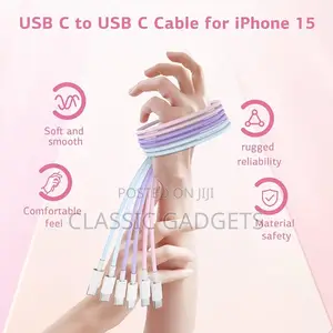 60w USB C to USB C Colorful Cable for iPhone 15-15 Pro Max