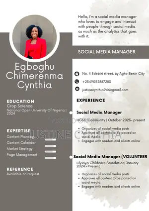 Social Media Manager and Content Strategist