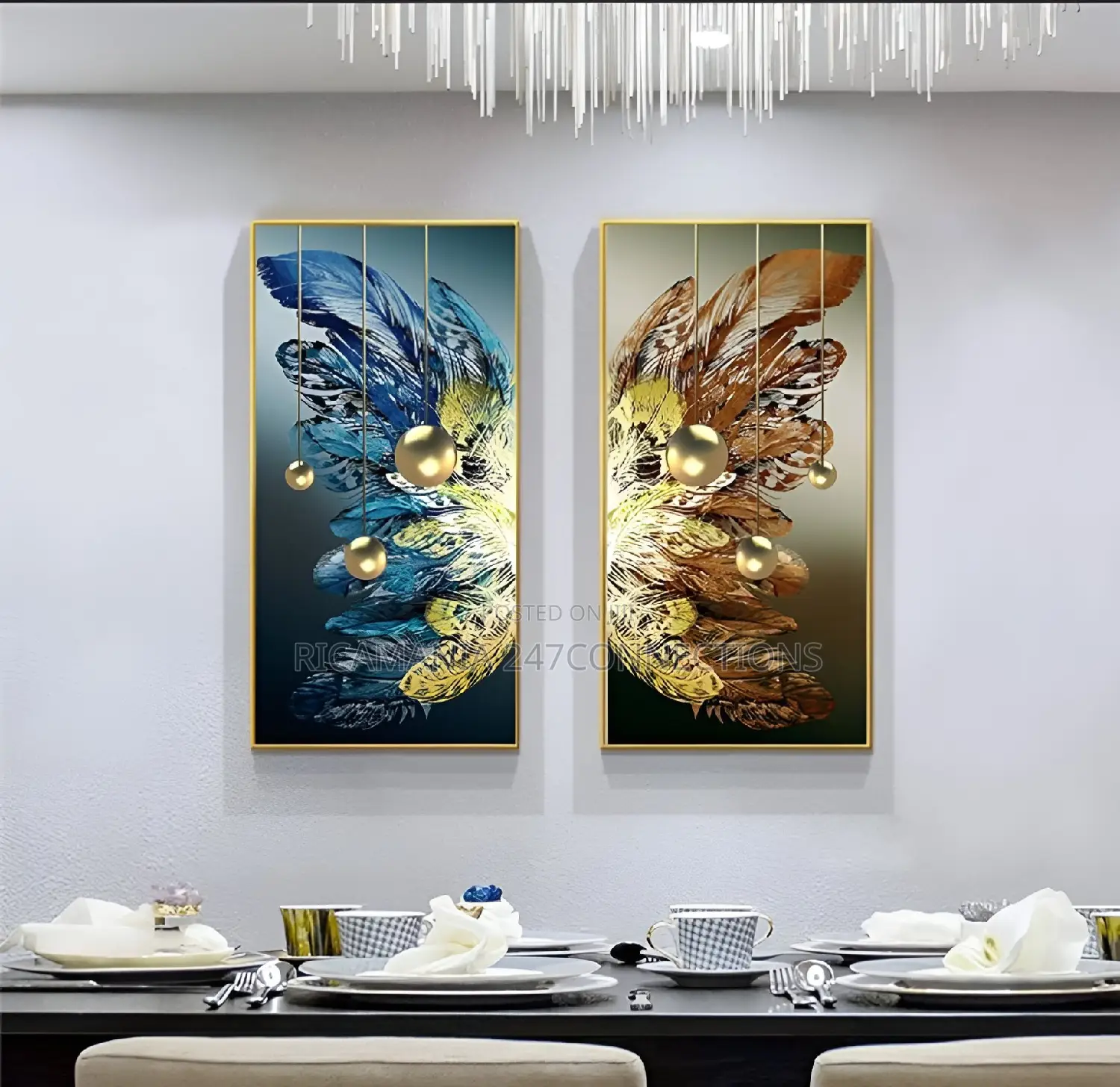 20by40 Abstract Flower Artwork Frames