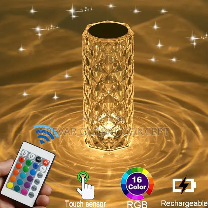Rose Diamond Table Lamp Rechargeable Touch-Pad