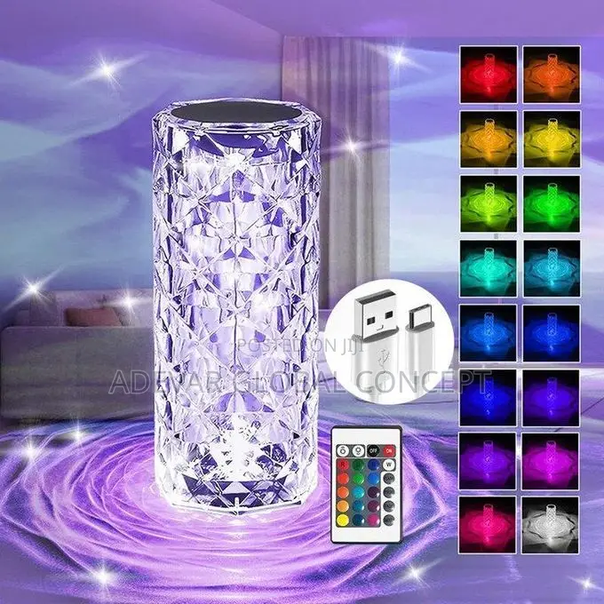 Rose Diamond Table Lamp Rechargeable Touch-Pad