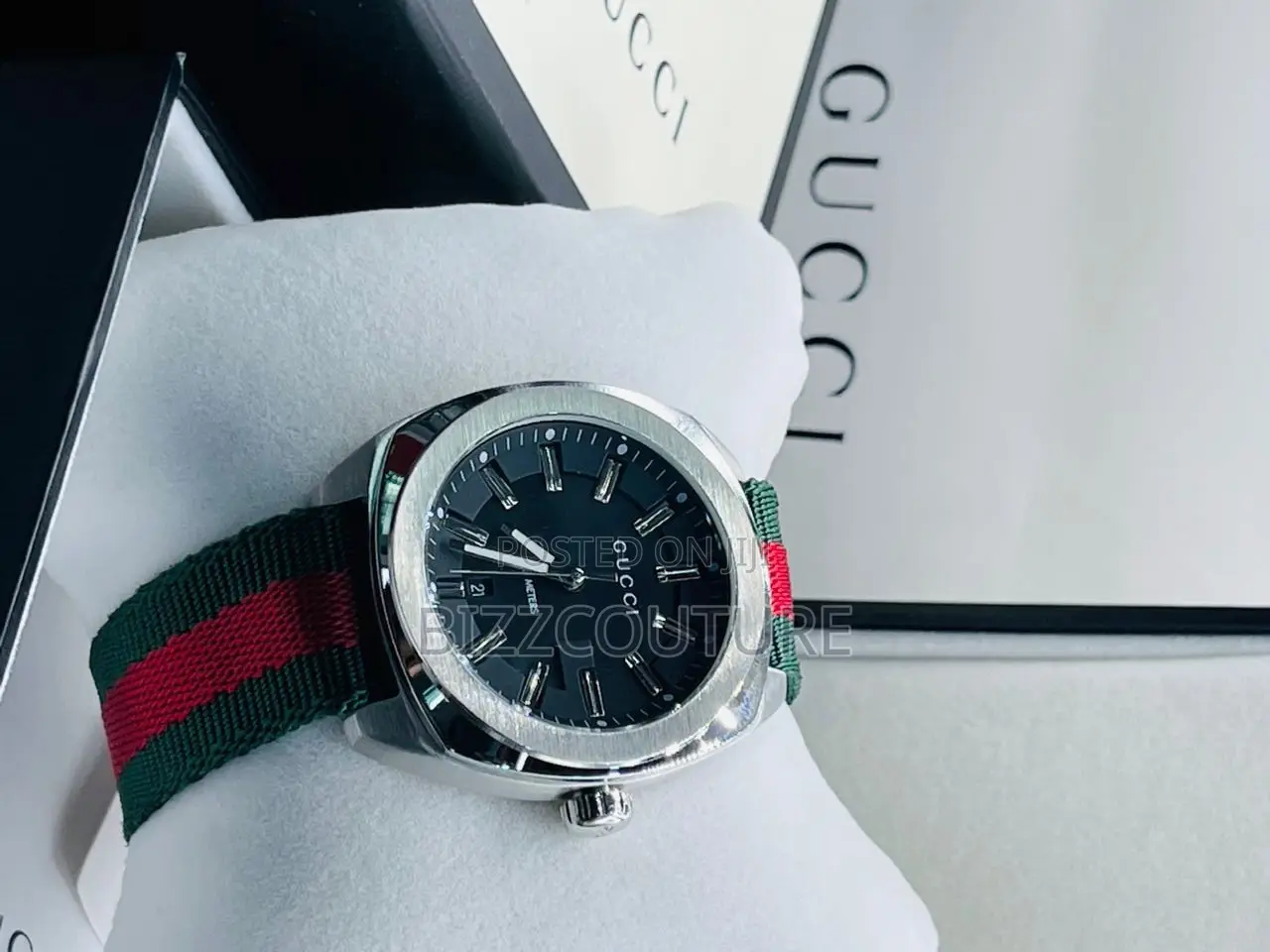 Original GUCCI GREEN RUBBER STRAP Available in Store