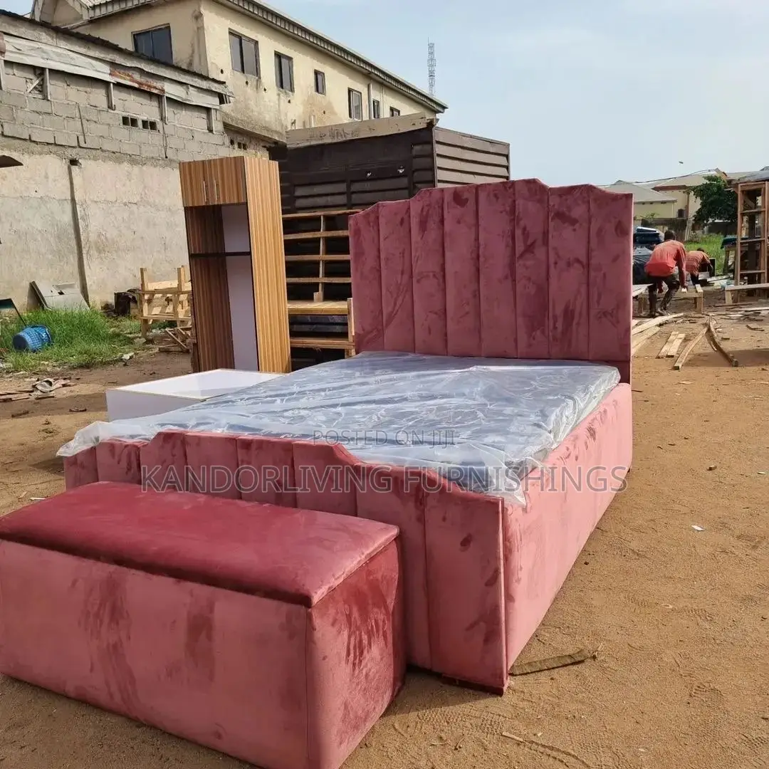 4.5 by 6 Bed Frame With Mattress and Ottoman