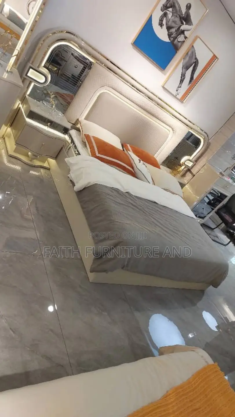 Royal Bedframe, Dressing Mirror With 2 Side Drawer