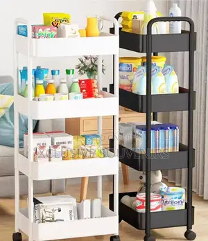 5-Tier Plastic Rolling Utility Cart With Wheels