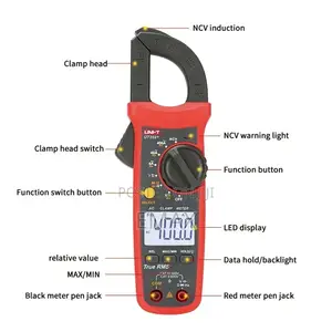 Digital Ammeter Clamp Meter Dc Ac for Measuring Amp Volt Ohm