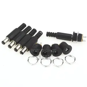 12V 3A Plastic Male Plugs + Female Socket Panel Mount