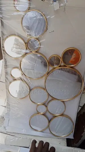 Wall Mirror Gold Stone Round Mirror, Compatible With Bathroom, Living