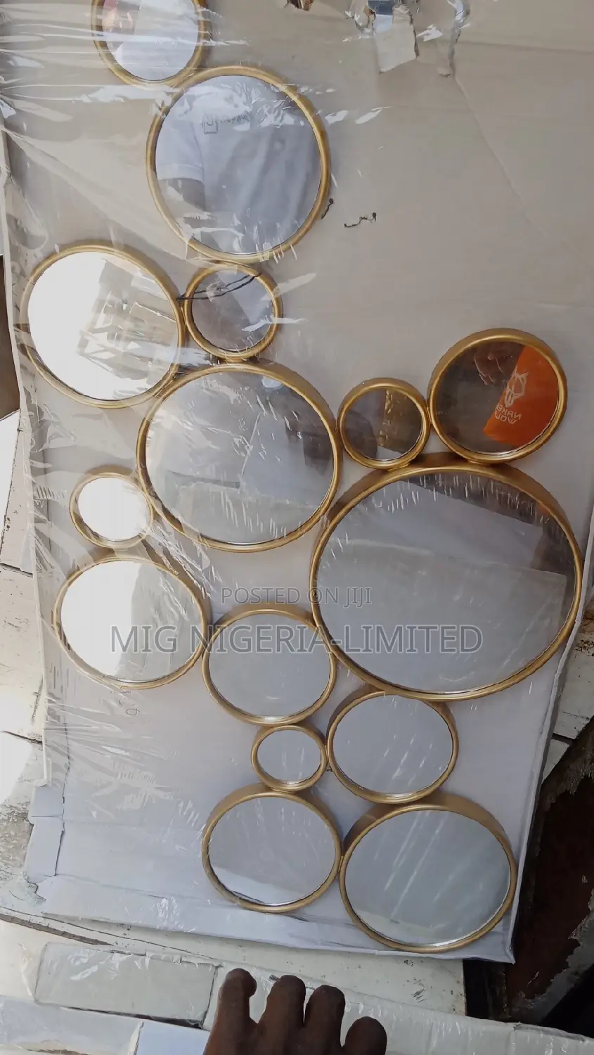 Wall Mirror Gold Stone Round Mirror, Compatible With Bathroom, Living