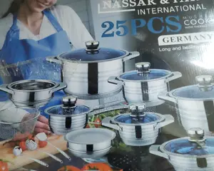 Nassar Farahat 25 Pcs Mushroom Edge Cookware Set