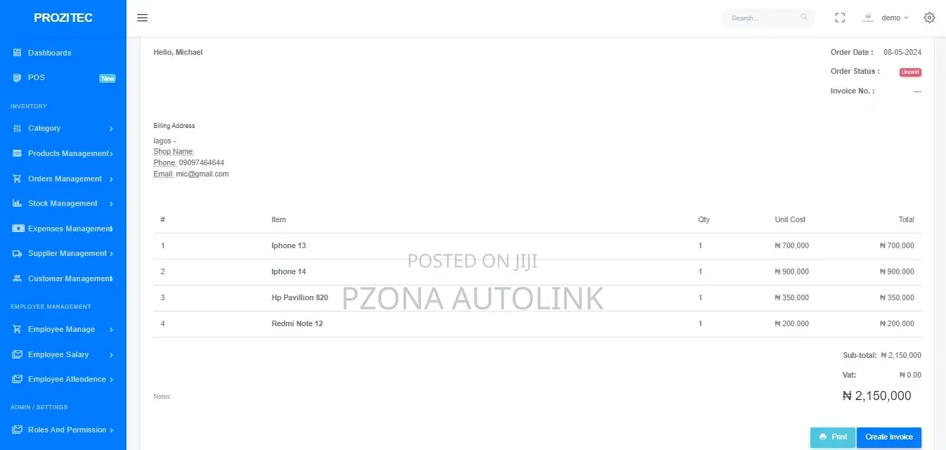 Point Of Sale And Inventory Solution
