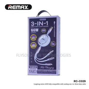 Photo - Remax Multipurpose 3 in 1 66 Watts Retractable Cable