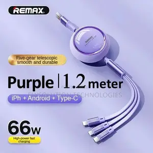 Remax Multipurpose 3 in 1 66 Watts Retractable Cable