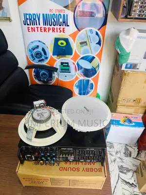 2 Ceiling Speakers With Tabled Amplifier With Bluetooth