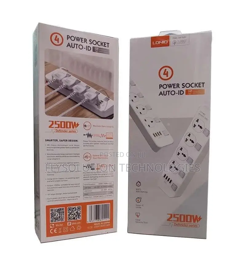 LDNIO Socket 4 Socket + 4 USB Port 4 + 4 USB AUTO ID