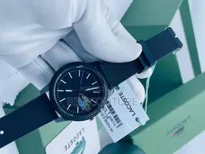 Original LACOSTE BLACK RUBBER WATCH Available in Store