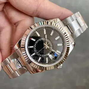 Original Rolex Sky Dweller Brwon Dail Silver Chain Watch