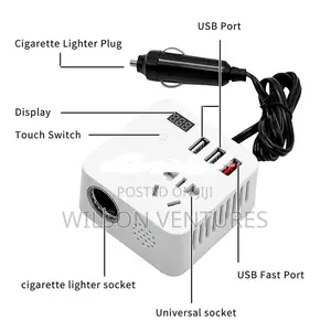 Car Power Inverter/Socket With 3 Usb