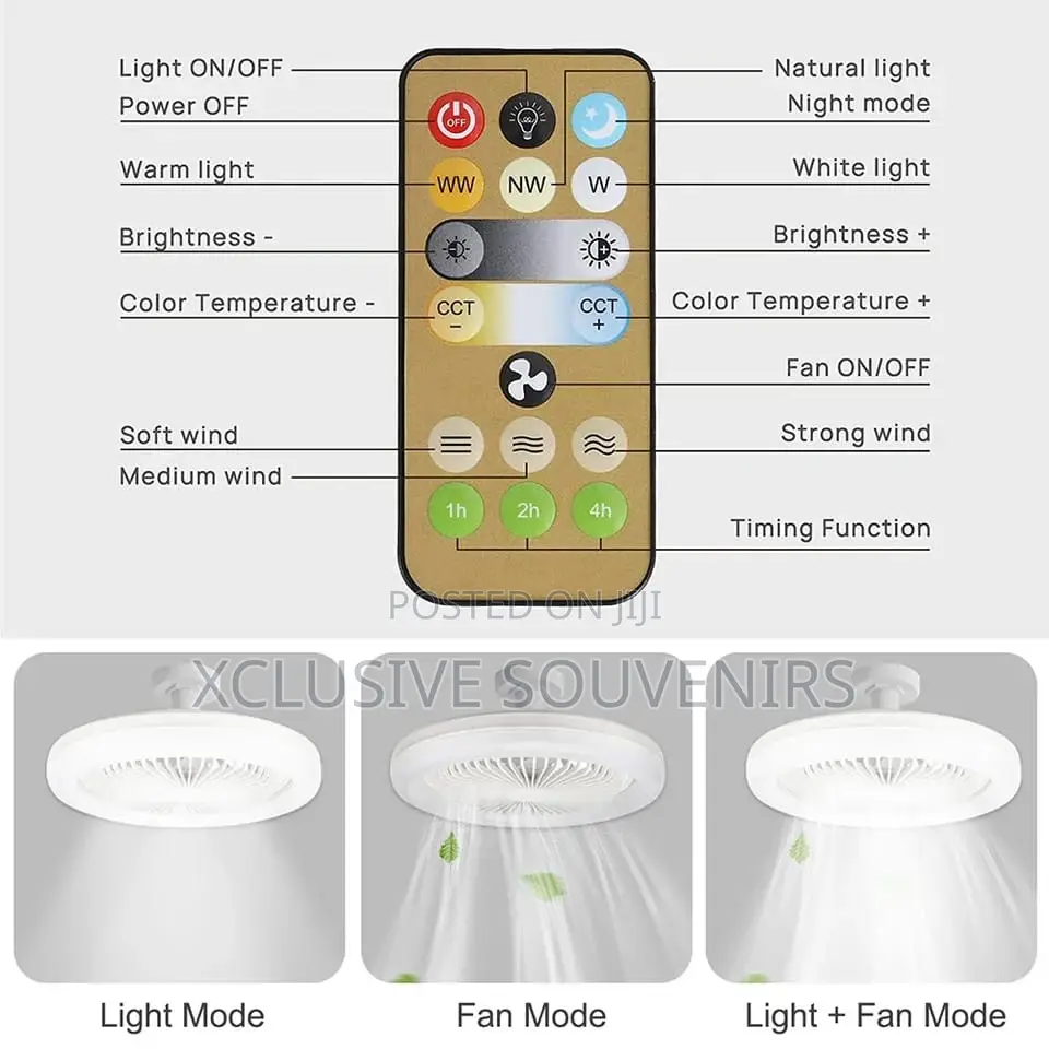 Led Multifunction Fan Light With Remote Control