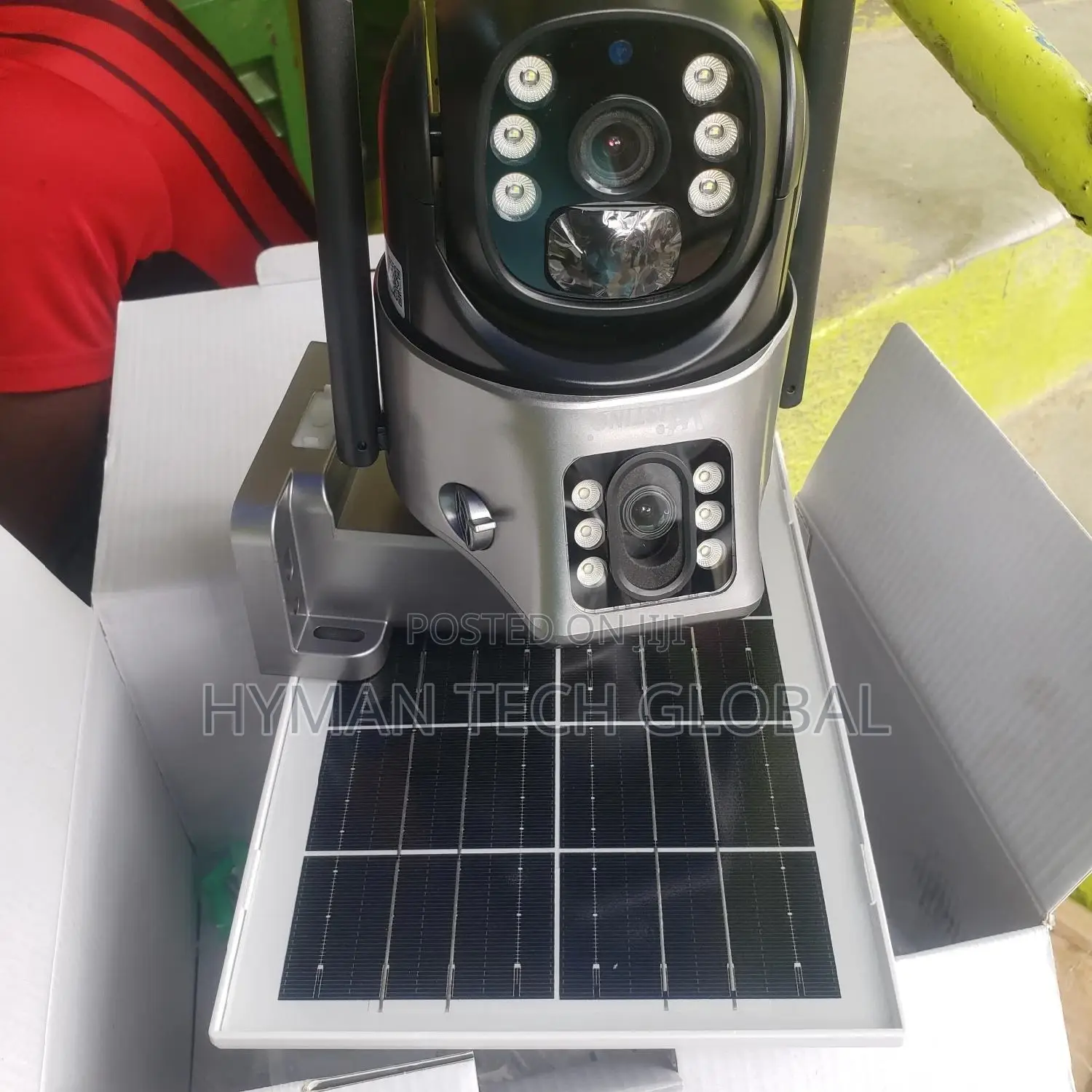 New V380 Double Lens PTZ Solar Camera 4g